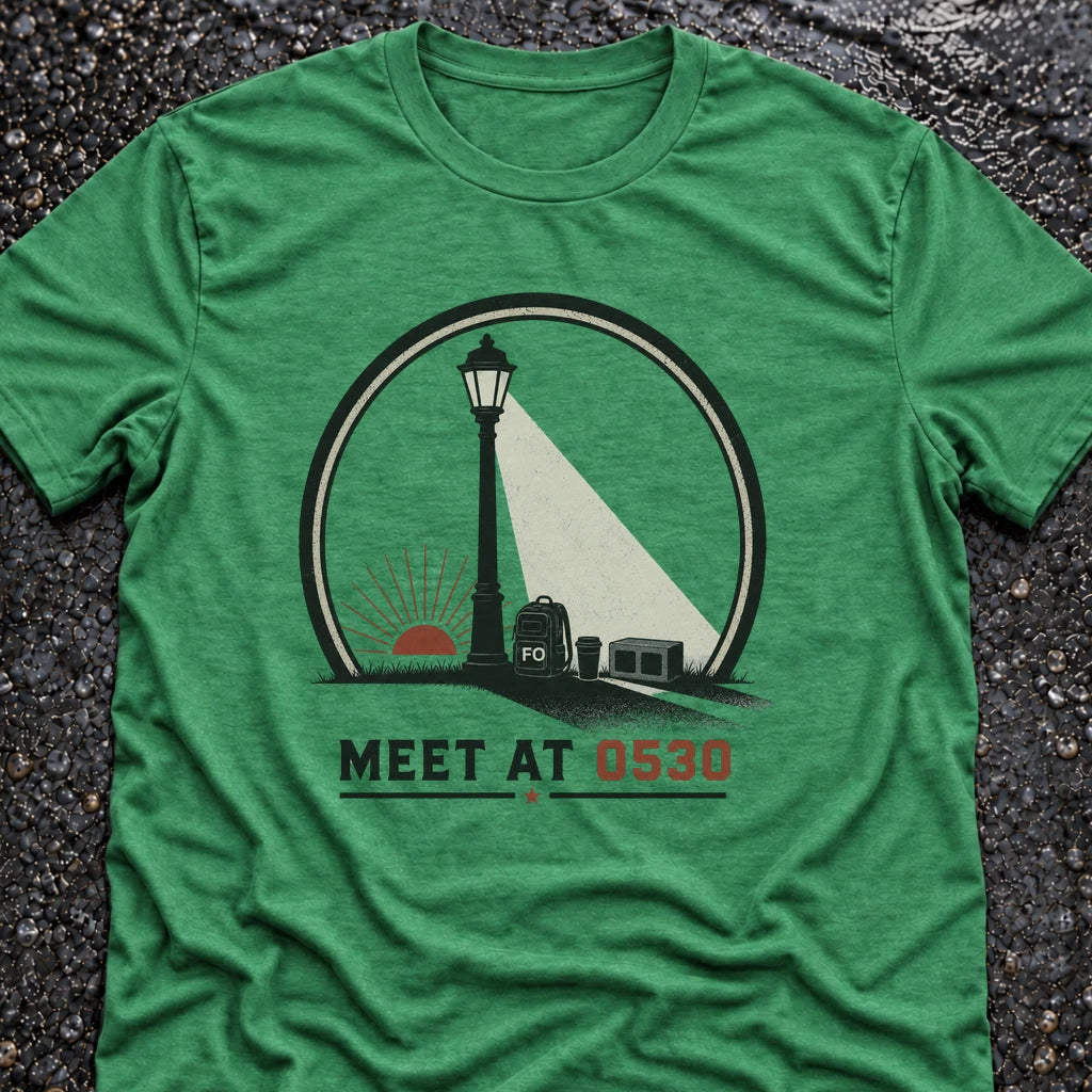 Freedom Ops MEET AT 0530 T-shirt in envy green
