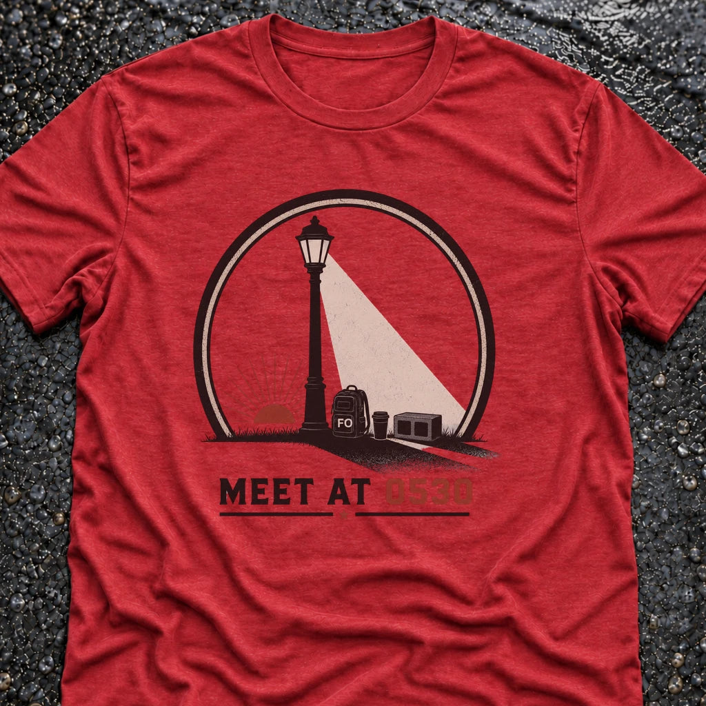 Freedom Ops MEET AT 0530 T-shirt in vintage red