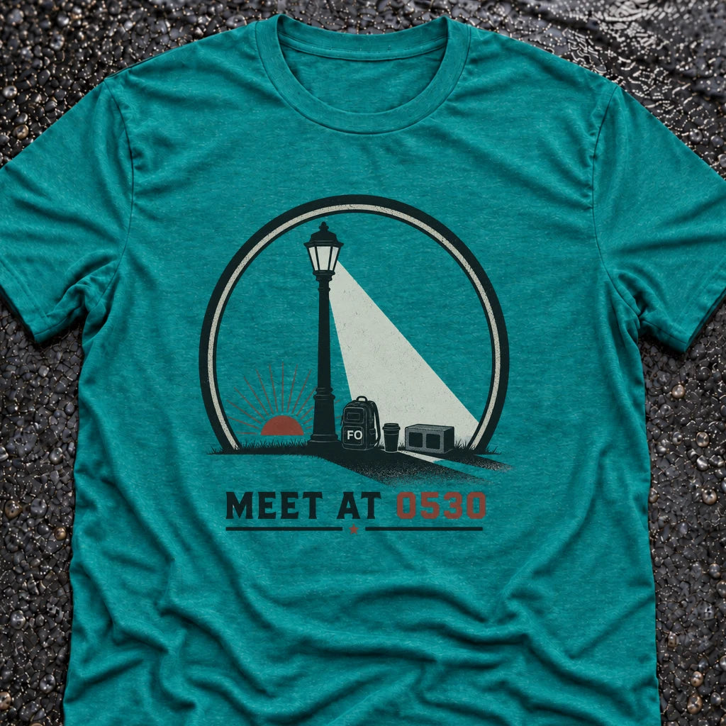 Freedom Ops MEET AT 0530 T-shirt in vintage turquoise