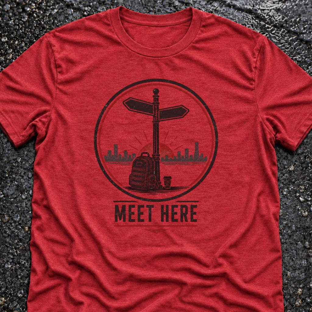Freedom Ops MEET HERE T-shirt in vintage red