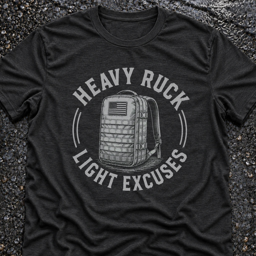 Freedom Ops HEAVY RUCK LIGHT EXCUSES T-shirt in vintage black