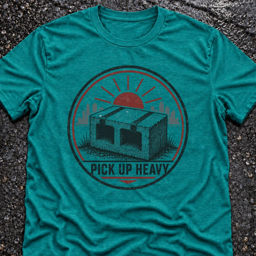 Freedom Ops PICK UP HEAVY T-shirt in vintage turquoise