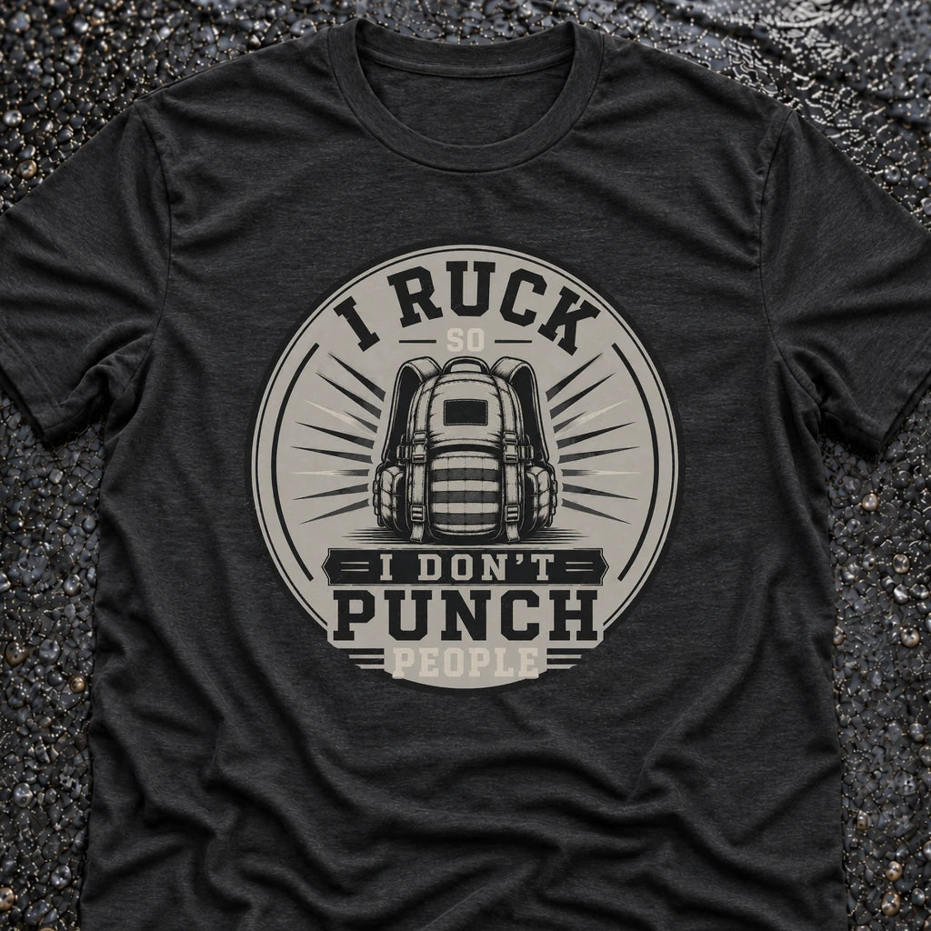 Freedom Ops I Ruck So I Don’t Punch People T-shirt in vintage black