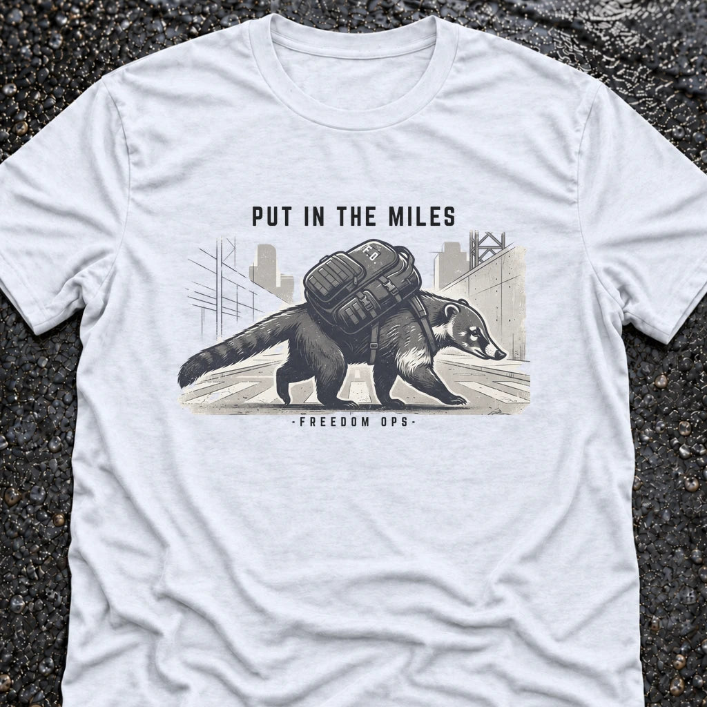 Freedom Ops COATI PUT IN THE MILES T-shirt in white