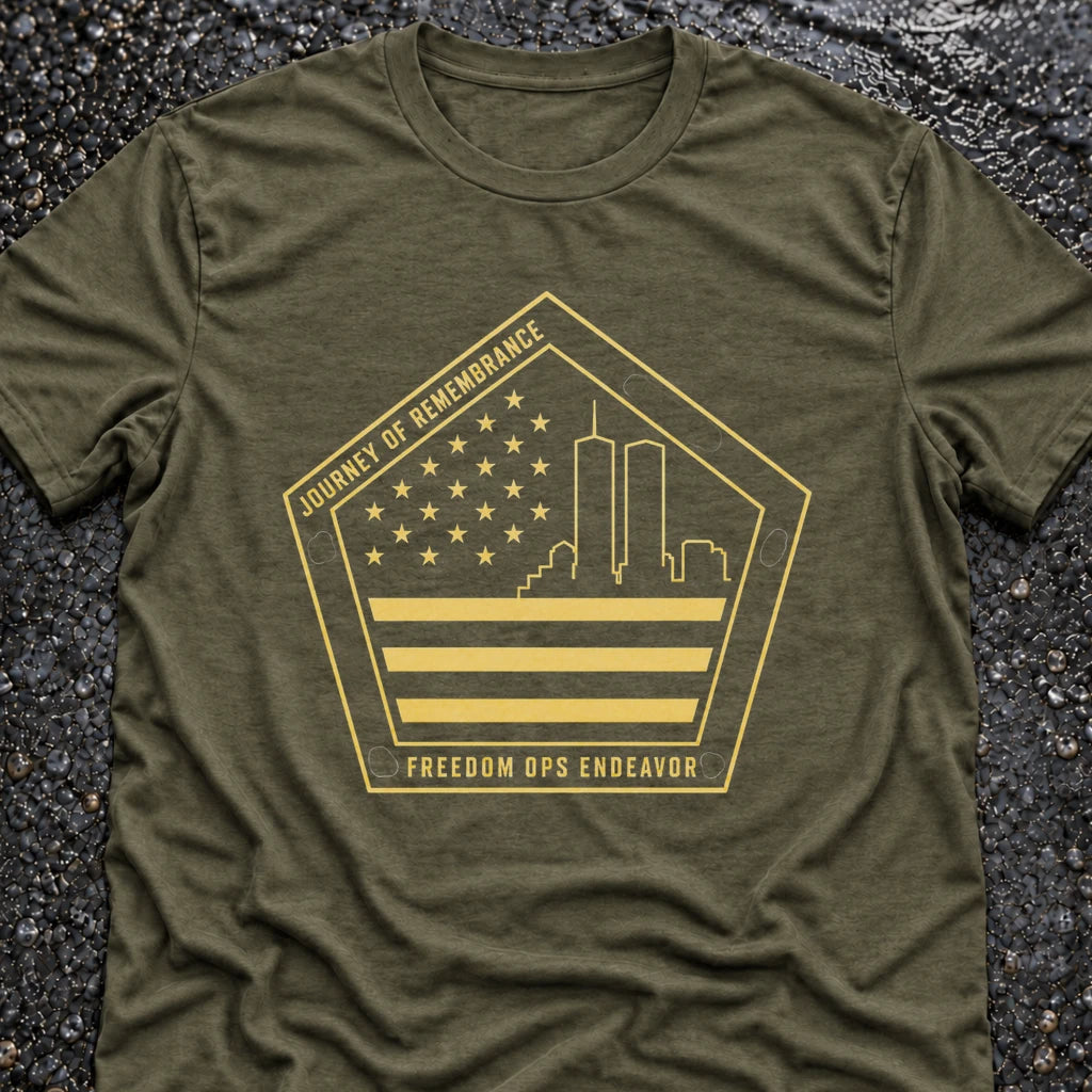 Freedom Ops REMEMBER 9/11 T-shirt in military green