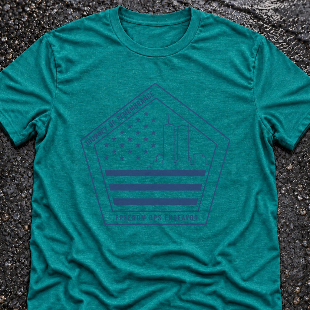 Freedom Ops REMEMBER 9/11 T-shirt in vintage turquoise