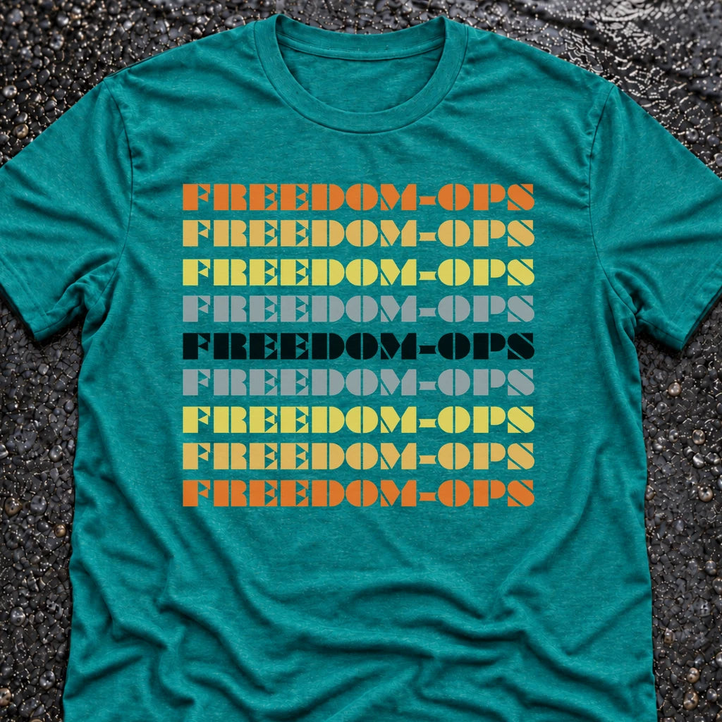 Freedom Ops RETRO T-shirt in vintage turquoise