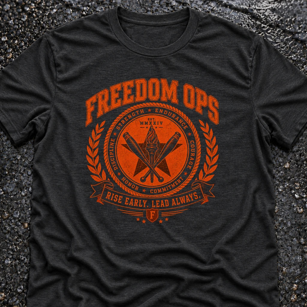 Freedom Ops RISE EARLY T-shirt in vintage black