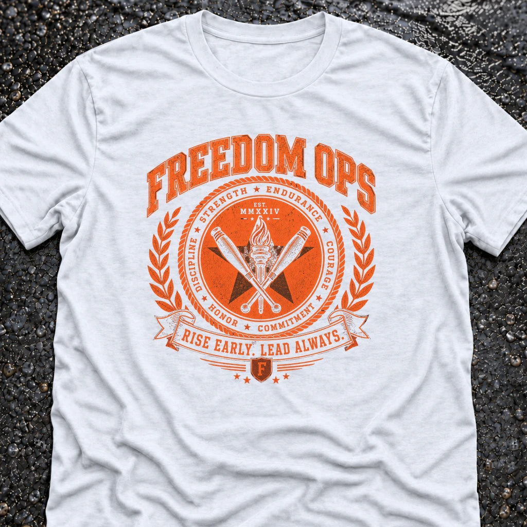 Freedom Ops RISE EARLY T-shirt in white