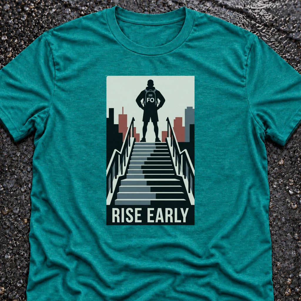 Freedom Ops RISE STAIRS T-shirt in vintage turquoise