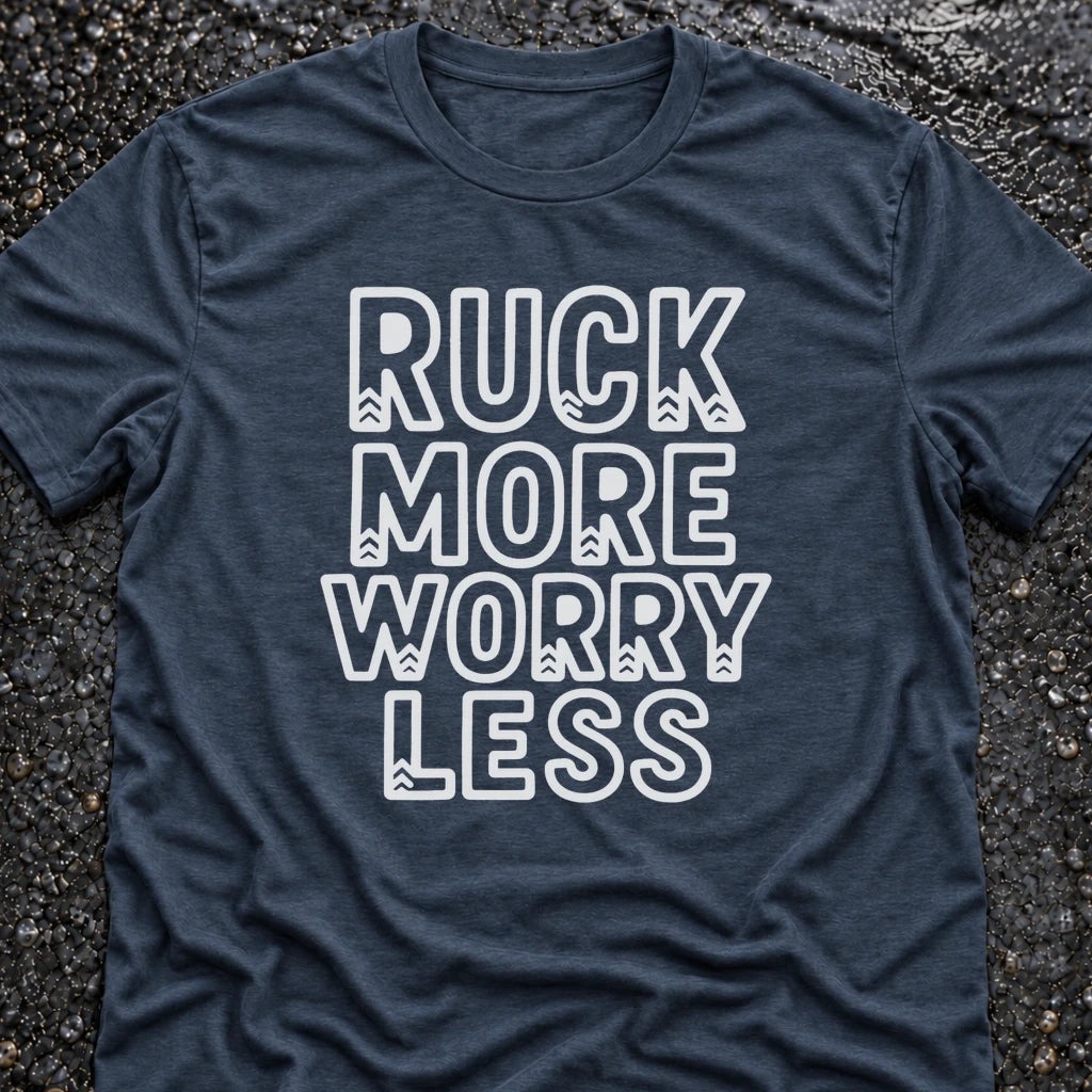 Freedom Ops RUCK MORE WORRY LESS T-shirt in vintage indigo
