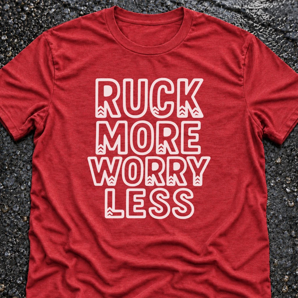 Freedom Ops RUCK MORE WORRY LESS T-shirt in vintage red