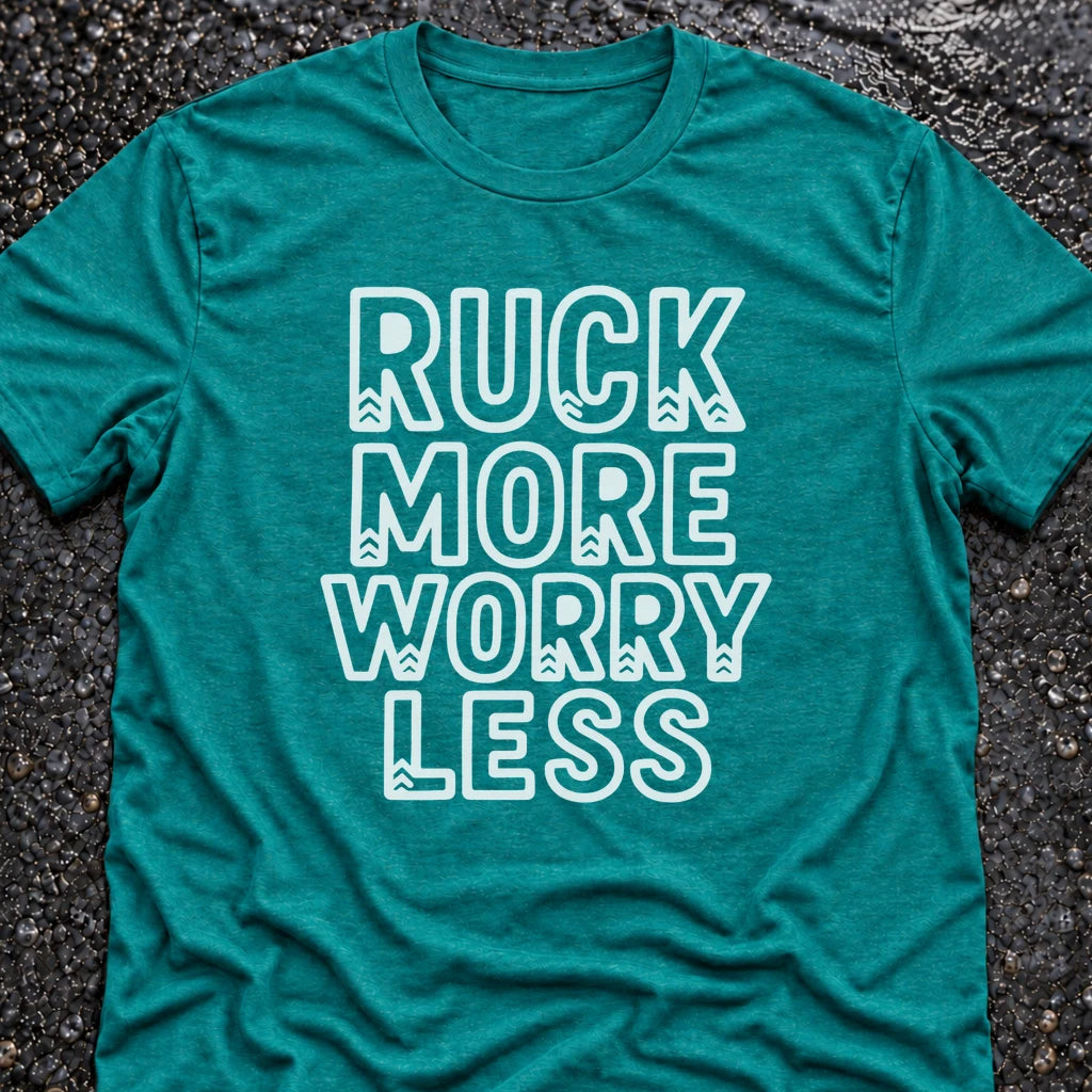 Freedom Ops RUCK MORE WORRY LESS T-shirt in vintage turquoise