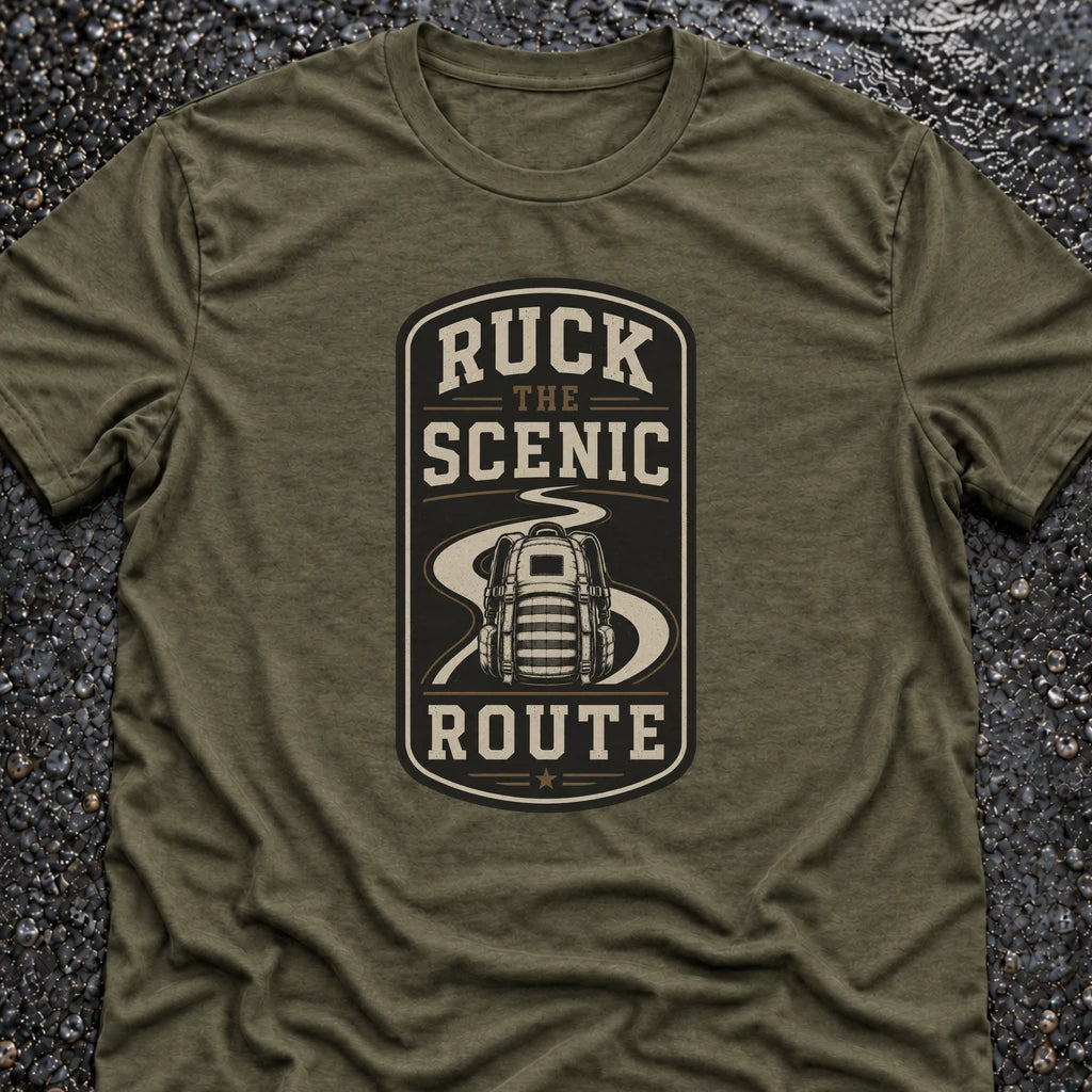Freedom Ops Ruck the Scenic Route T-shirt in military green