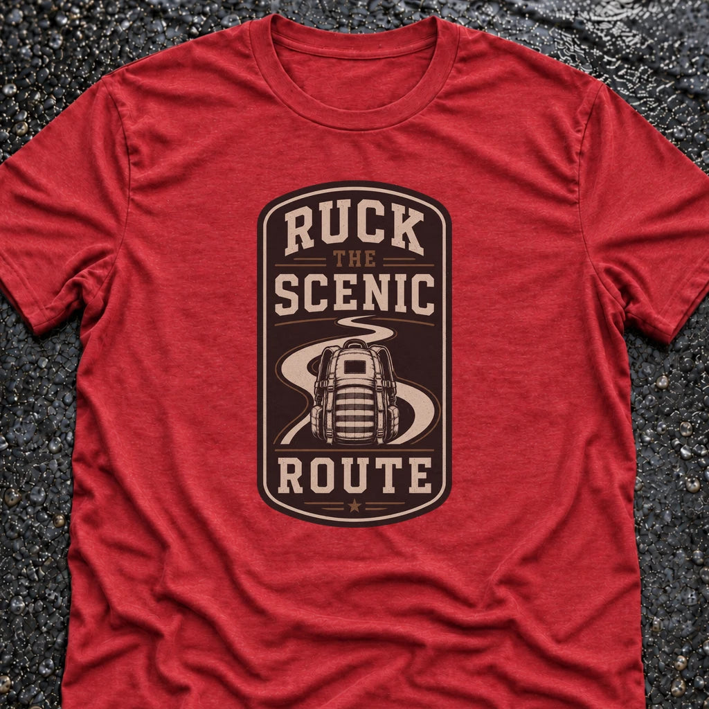 Freedom Ops Ruck the Scenic Route T-shirt in vintage red