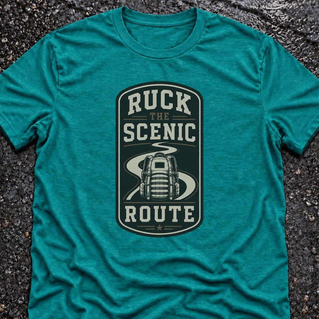 Freedom Ops Ruck the Scenic Route T-shirt in vintage turquoise