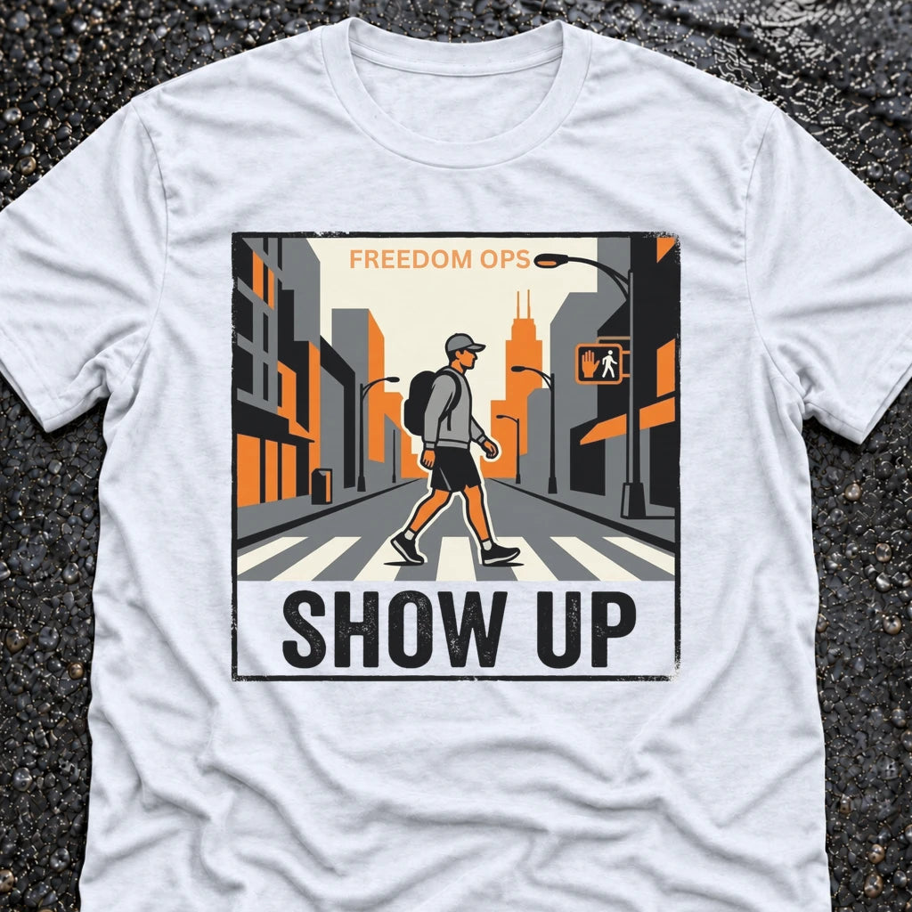 Freedom Ops SHOW UP ALONE T-shirt in white