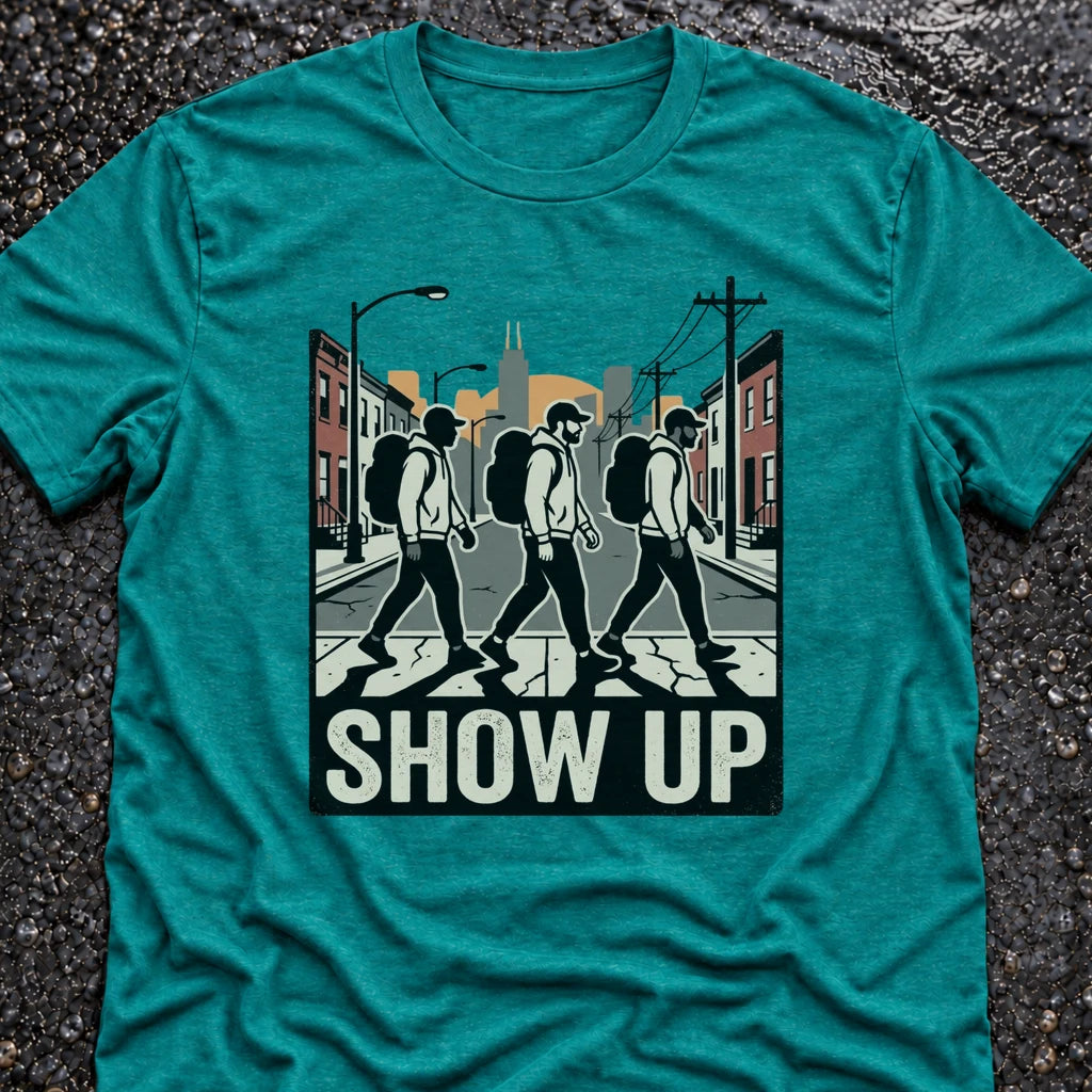 Freedom Ops SHOW UP TOGETHER T-shirt in vintage turquoise
