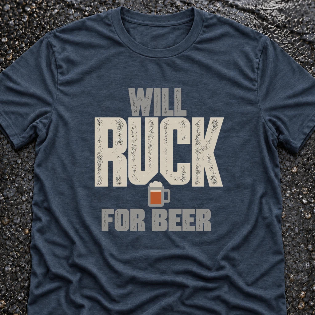 Freedom Ops WILL RUCK FOR BEER T-shirt in vintage indigo