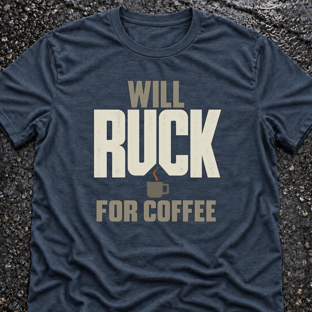 Freedom Ops WILL RUCK FOR COFFEE T-shirt in vintage indigo