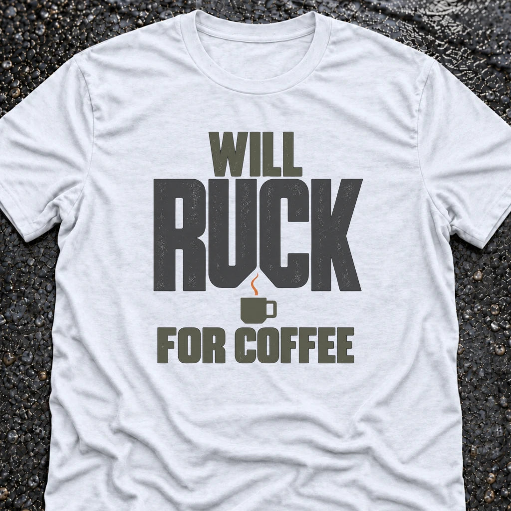 Freedom Ops WILL RUCK FOR COFFEE T-shirt in white