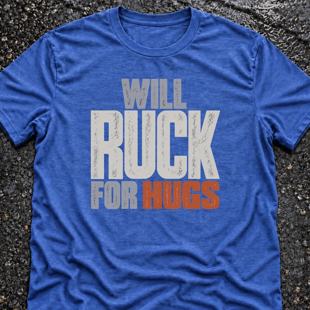 Freedom Ops WILL RUCK FOR HUGS T-shirt in vintage royal