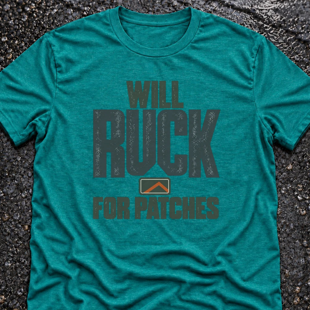 Freedom Ops WILL RUCK FOR PATCHES T-shirt in vintage turquoise